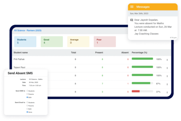 Classpro tuition management system for attendance automation