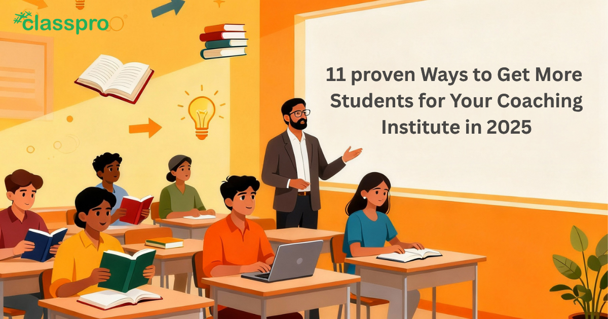 Teacher presenting strategies to students at coaching institute