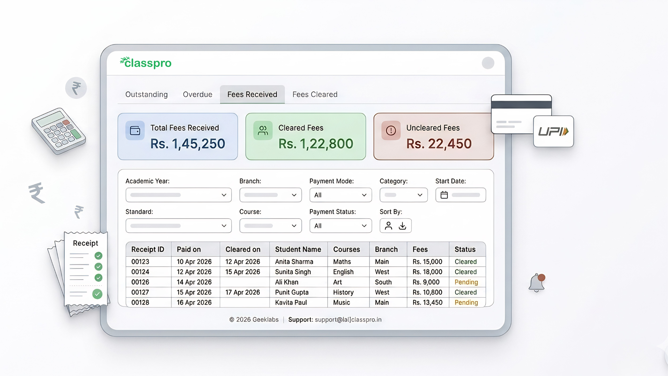 Fee Management System - Classpro