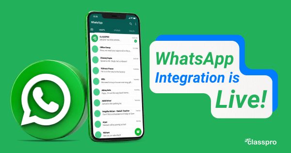 whatsapp integration on Classpro
